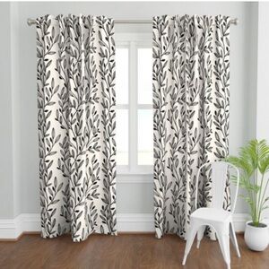 2 / Spoonflower Black vines Curtain Panel by passionista_studio